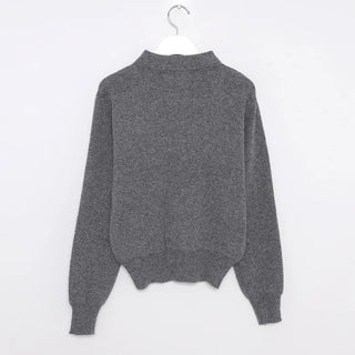 Half-button collar knit