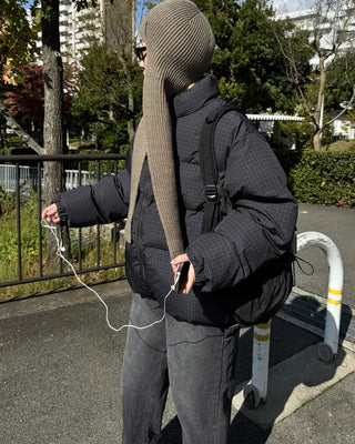 Checked padded jumper