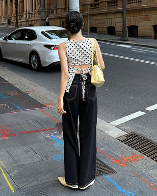 Polka Dot Round Neck Sleeveless