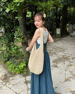 Smoked denim long dress