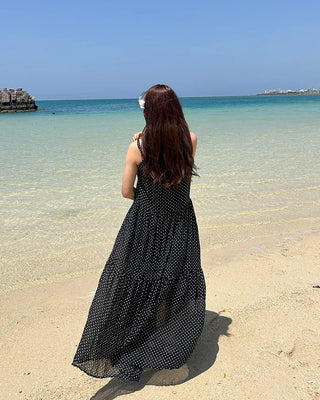 [BEST 50] Sheer Dot Long Dress