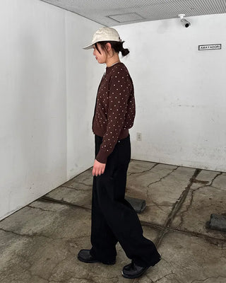 Side-point cotton pants