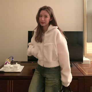 Boucle High Neck Cropped Jumper