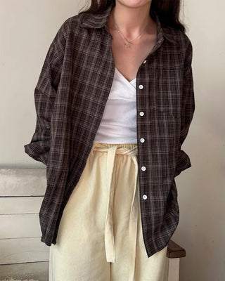 Checked oversized shirt