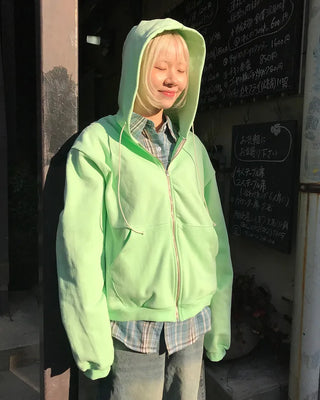 Color Point Zip Hoodie