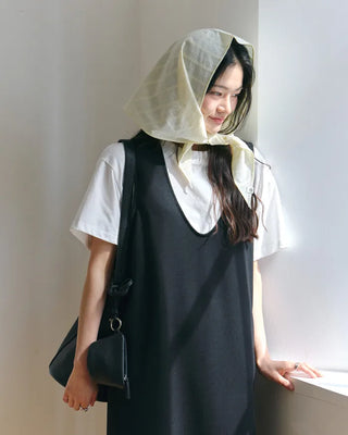 [8th Re-release] (ORIGINAL) Lined Cotton Scarf (cream)