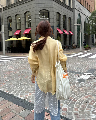 See-through side ribbon shirt