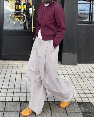 (Unisex) Striped Pintuck Overpants