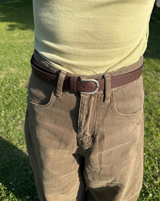 Antique round buckle belt