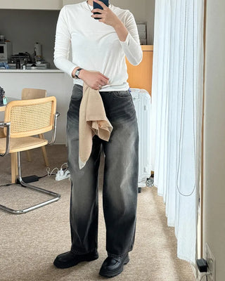 Round Basic Slim Long-Sleeve T-Shirt