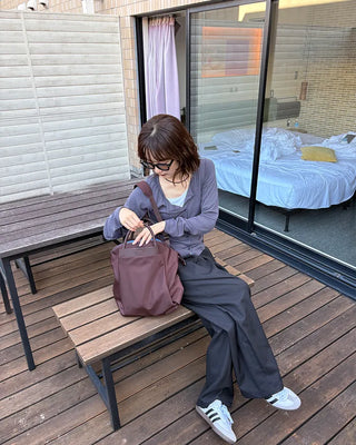 Two-pleat wide slacks