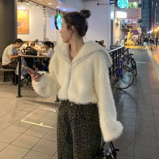 Fur zip jacket