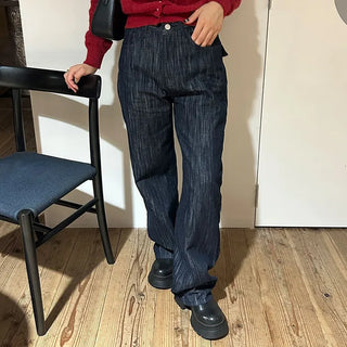 Indigo wide-leg denim