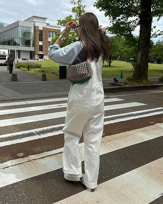 Cotton wide overalls