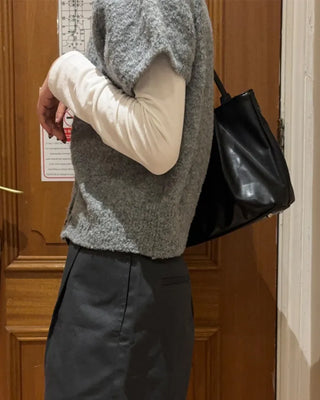 Leather tote bag