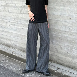 Striped wide slacks