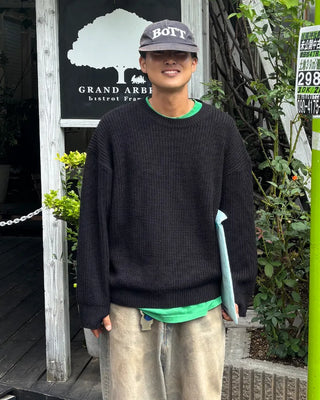 Crew Neck Rib Knit
