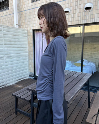 Shirred Layered Cardigan