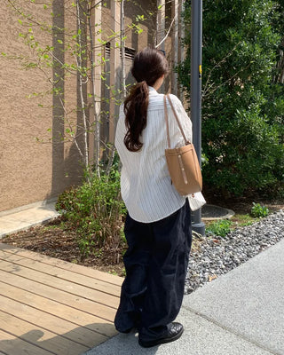 Slit denim pants