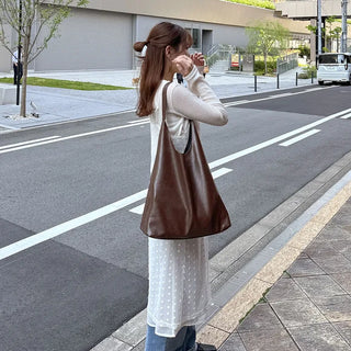 Faux leather tote bag