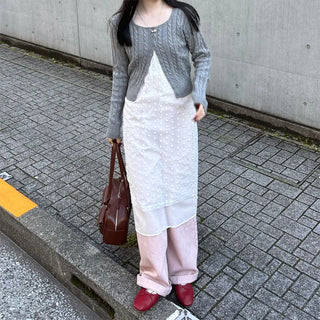 Cable knit cardigan