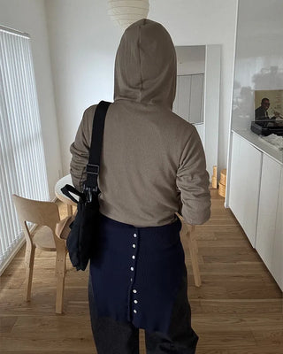 String detail hoodie
