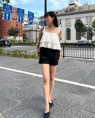 Satin ribbon flat shoes