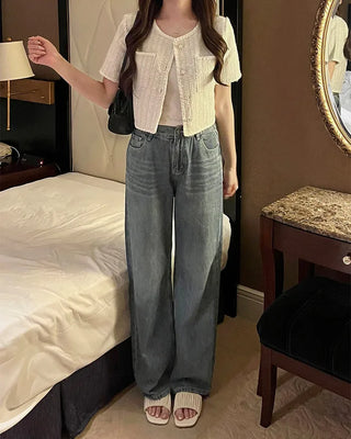 Tweed short-sleeved jacket