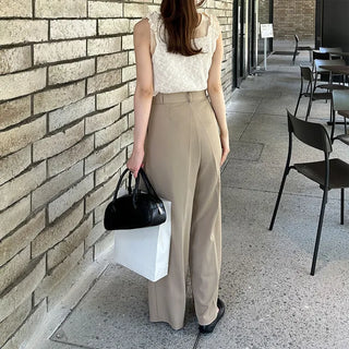 Pintuck wide slacks