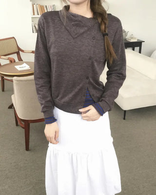 HIGH NECK BUTTON CARDIGAN (2color)