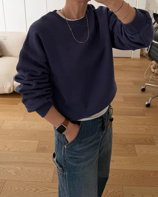 Fleece-lined colored sweatshirt
