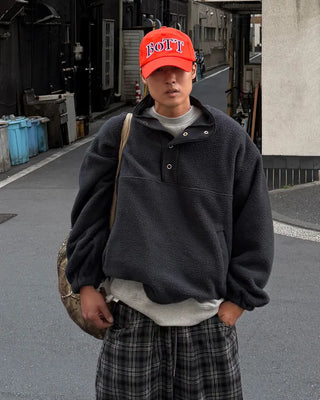 Half-neck button fleece