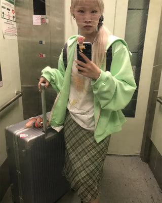 Color Point Zip Hoodie