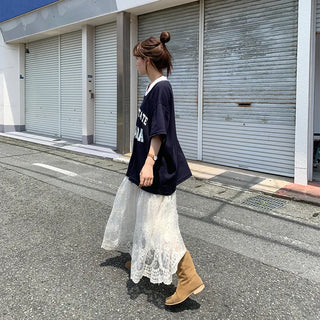 Half-lace long skirt