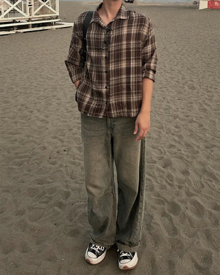 Oversized check shirt