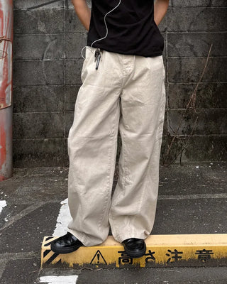 Side-panel wide cotton pants