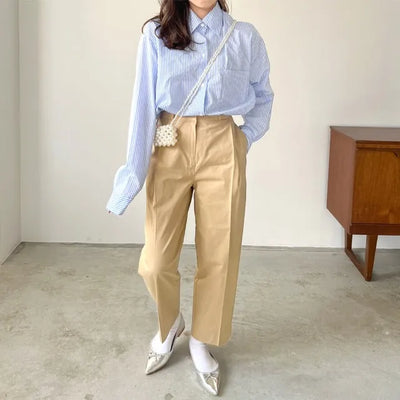 Pintuck Cotton Pants