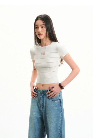 [NOTAWEAR] Beaded knitted T-shirt