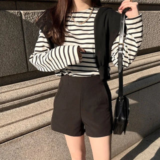 Basic striped long-sleeved T-shirt