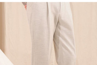 [CULTUM] Herringbone Brushed Pleated Trousers