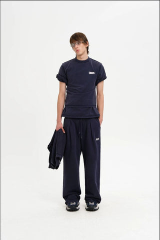 [MASONPRINCE] Cotton Pleated Wide Leg Sweatpants