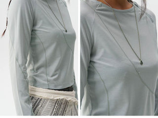 [Monterest] Slim Fit Panel Long Sleeve T-Shirt