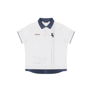 [MASONPRINCE] Checkered Collar Layered Polo