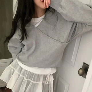 Loose-fit V-neck sweatshirt