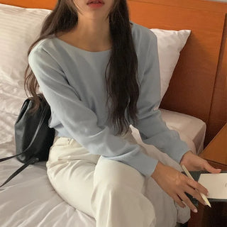 Slim-fit off-shoulder long-sleeve knit