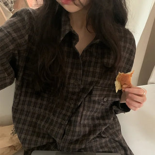Boyfriend wool check shirt