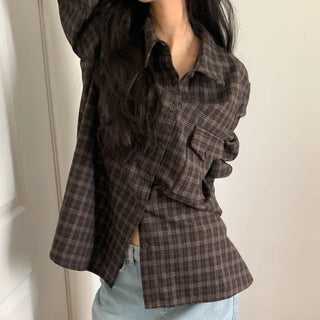 Boyfriend wool check shirt