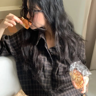 Boyfriend wool check shirt