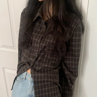 Boyfriend wool check shirt