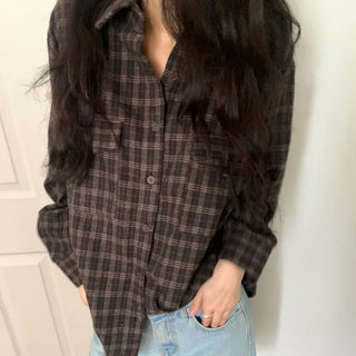 Boyfriend wool check shirt